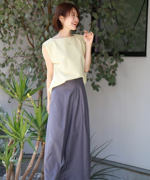 ストライプ効果コンパクトに魅せる綺麗トップス（Tシャツ/カットソー）｜Ehre style（エーレスタイル）