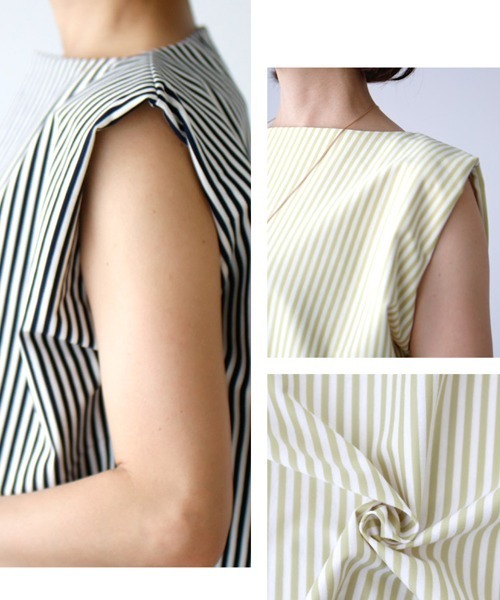 ストライプ効果コンパクトに魅せる綺麗トップス（Tシャツ/カットソー）｜Ehre style（エーレスタイル）