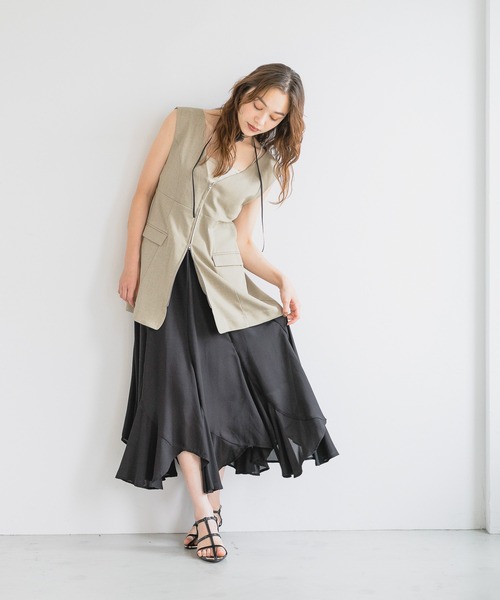 mysty woman（ミスティウーマン）の「フロントZIPジレ 135629（ベスト・レディース・ダークブラウン/ベージュ/モカ・FREE）」の22枚目の写真