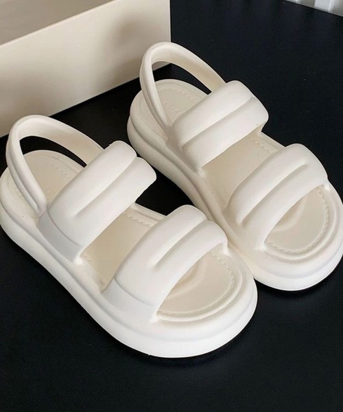 shopnikoniko(ショップニコニコ)の「厚底スポーツサンダル ボリュームソール スポサン EVA素材(サンダル・レディース・ホワイト/ベージュ/ブラック・S/M/L)」の6枚目の写真