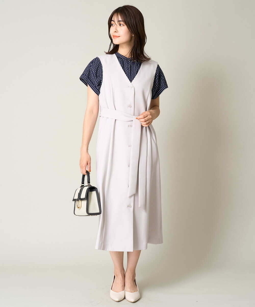 a.v.v(アーヴェヴェ)の「【マシンウォッシャブル】2WAY/ジレワンピース(ワンピース・レディース・ネイビー/グレー系その他・36/40/38/34/42)」の9枚目の写真