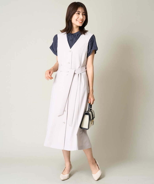 a.v.v(アーヴェヴェ)の「【マシンウォッシャブル】2WAY/ジレワンピース(ワンピース・レディース・ネイビー/グレー系その他・36/40/38/34/42)」の10枚目の写真