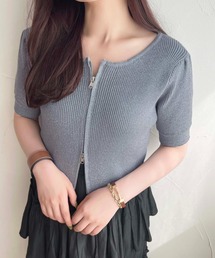 【apres jour mimi】パフショートスリーブラメカーディガン【ZOZOTOWN限定アイテム】