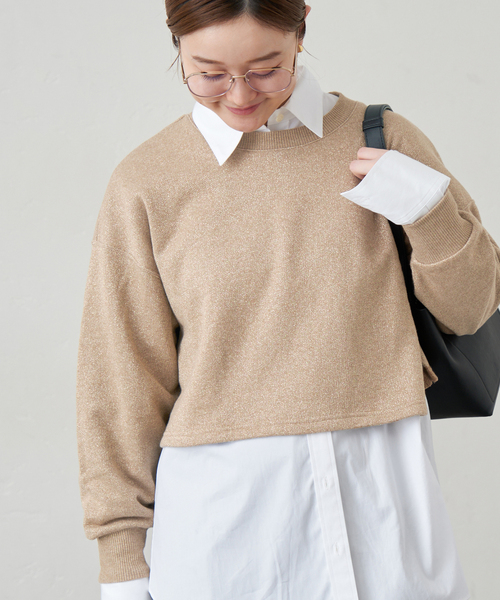 タグ付き未使用品　イエナ ラメ ワイド スウェット レディース グレー タグ付き未使用品 イエナ ラメ ワイド スウェット レディース