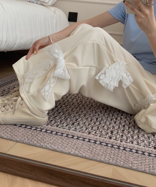 Achic（アシック）の「サイドレースリボンスウェットパンツ（スウェットパンツ・レディース・ブラウン/グレー/ライトイエロー・M）」の15枚目の写真
