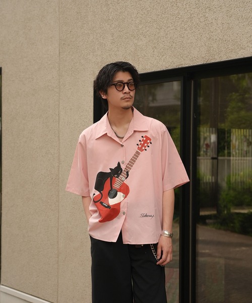 INTERPLAY(インタープレイ)の「【INTERPLAY x TAKERU】アコースティック ニャー 開襟シャツ (ユニセックス)(シャツ/ブラウス・メンズ・ホワイト/ピンク・FREE)」の19枚目の写真