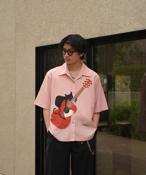 INTERPLAY(インタープレイ)の「【INTERPLAY x TAKERU】アコースティック ニャー 開襟シャツ (ユニセックス)(シャツ/ブラウス・メンズ・ホワイト/ピンク・FREE)」の17枚目の写真