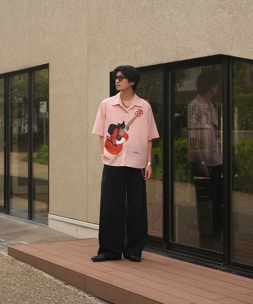 INTERPLAY(インタープレイ)の「【INTERPLAY x TAKERU】アコースティック ニャー 開襟シャツ (ユニセックス)(シャツ/ブラウス・メンズ・ホワイト/ピンク・FREE)」の12枚目の写真