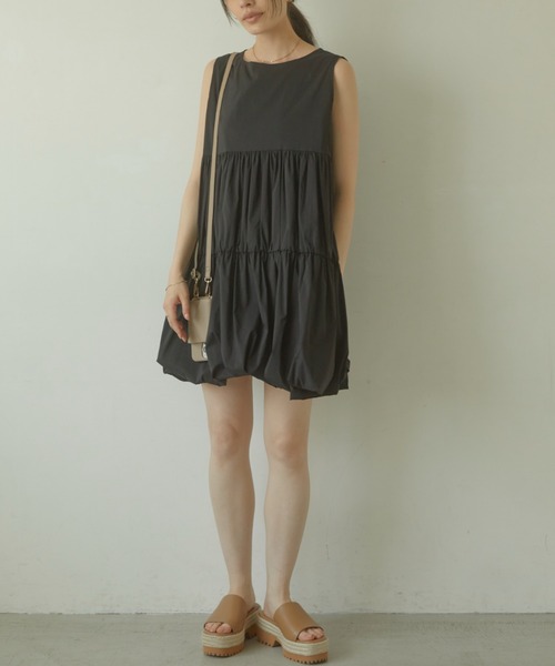 ACYM(アシーム)の「Back tie baloon mini ワンピース(ワンピース・レディース・ブラック/ベージュ・FREE)」の9枚目の写真