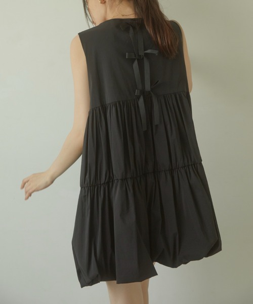 ACYM(アシーム)の「Back tie baloon mini ワンピース(ワンピース・レディース・ブラック/ベージュ・FREE)」の20枚目の写真