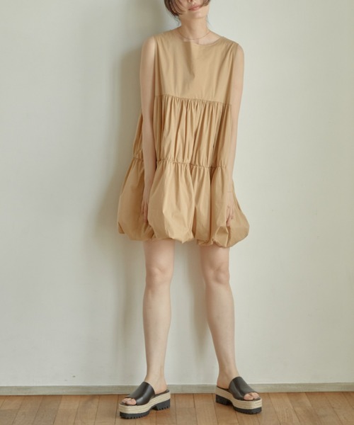 ACYM(アシーム)の「Back tie baloon mini ワンピース(ワンピース・レディース・ブラック/ベージュ・FREE)」の19枚目の写真