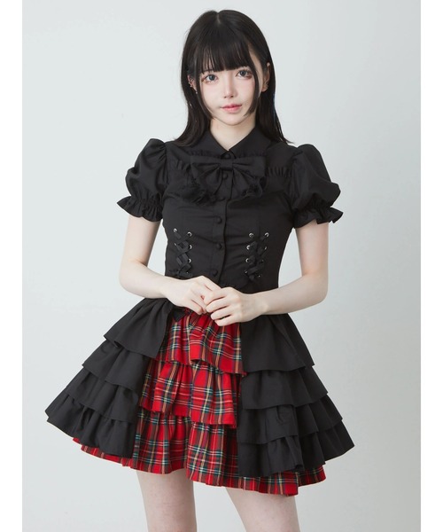 Jamie エーエヌケー（ジェイミーエーエヌケー）の「お姫さまティアードブラウス（シャツ/ブラウス・レディース・レッド/ブラック・M）」の9枚目の写真