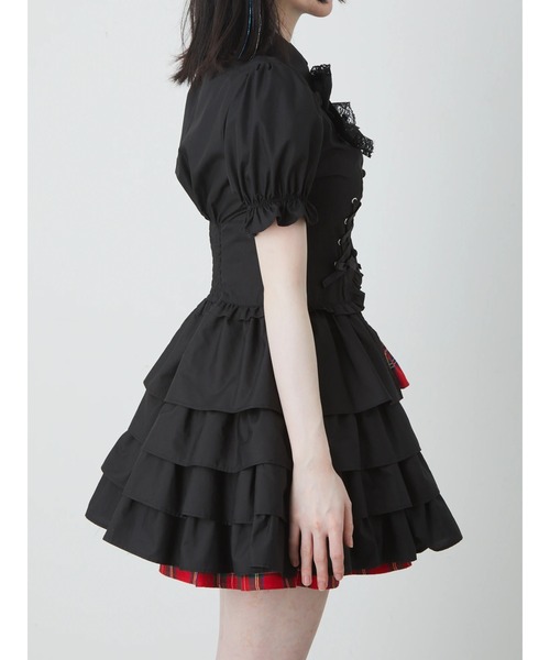 Jamie エーエヌケー（ジェイミーエーエヌケー）の「お姫さまティアードブラウス（シャツ/ブラウス・レディース・レッド/ブラック・M）」の5枚目の写真