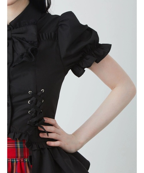 Jamie エーエヌケー（ジェイミーエーエヌケー）の「お姫さまティアードブラウス（シャツ/ブラウス・レディース・レッド/ブラック・M）」の4枚目の写真