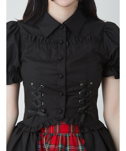 Jamie エーエヌケー（ジェイミーエーエヌケー）の「お姫さまティアードブラウス（シャツ/ブラウス・レディース・レッド/ブラック・M）」の3枚目の写真