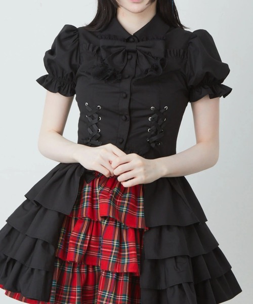 Jamie エーエヌケー（ジェイミーエーエヌケー）の「お姫さまティアードブラウス（シャツ/ブラウス・レディース・レッド/ブラック・M）」の17枚目の写真