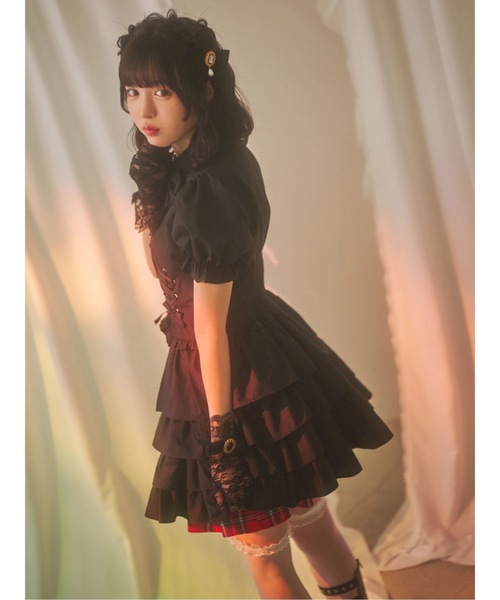 Jamie エーエヌケー（ジェイミーエーエヌケー）の「お姫さまティアードブラウス（シャツ/ブラウス・レディース・レッド/ブラック・M）」の18枚目の写真