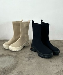 FRAY I.D（フレイアイディー）の「vibramソールニットショートブーツ