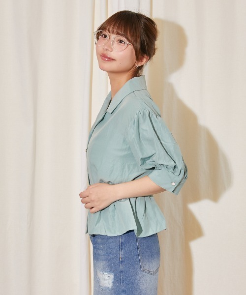 GORGE(ゴージ)の「多種ボタン開襟シャツ(シャツ/ブラウス・レディース・サックスブルー/オレンジ/オフホワイト・F)」の13枚目の写真