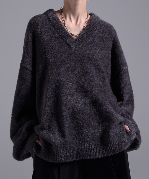 other - イレーヴ 20AW P/O キッドモヘアシャギーニット セーター 長袖 F 紺 other - イレーヴ 20AW P/O キッドモヘアシャギーニット