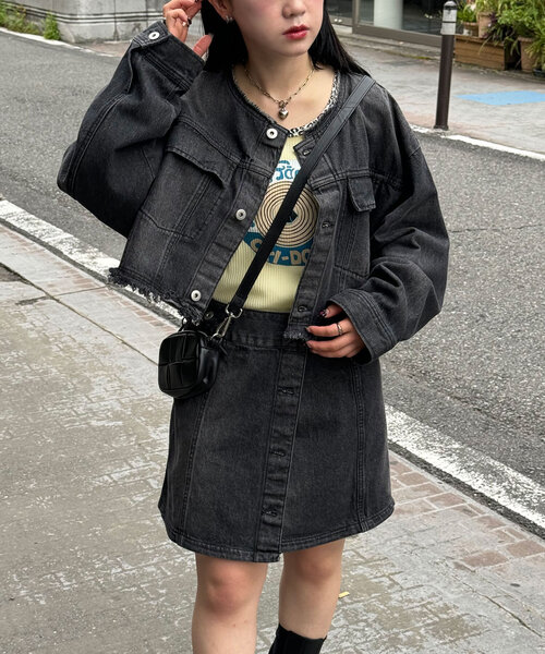 CIAOPANIC(チャオパニック)の「【リバイバル】マルチウェイデニムオーバージャケット(デニムジャケット・レディース・ブラック/ベージュ/ブルー・ONE SIZE)」の8枚目の写真