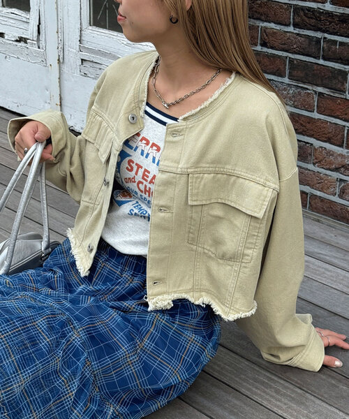 CIAOPANIC(チャオパニック)の「【リバイバル】マルチウェイデニムオーバージャケット(デニムジャケット・レディース・ブラック/ベージュ/ブルー・ONE SIZE)」の16枚目の写真