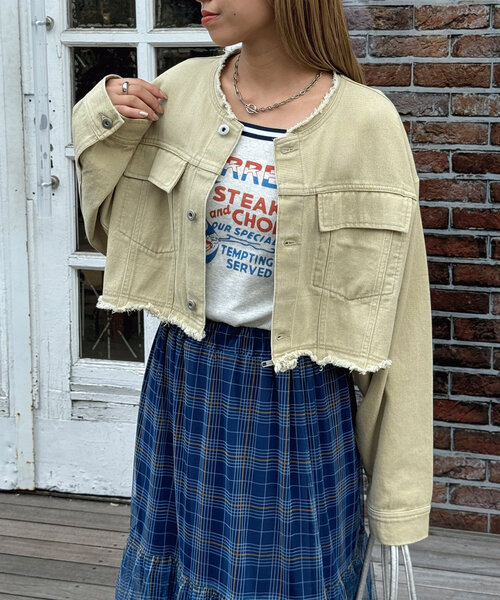 CIAOPANIC(チャオパニック)の「【リバイバル】マルチウェイデニムオーバージャケット(デニムジャケット・レディース・ブラック/ベージュ/ブルー・ONE SIZE)」の18枚目の写真