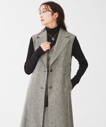 UNTITLED | ◆【ツイードライク/セットアップ可】メランジ ロングジレ(ベスト)