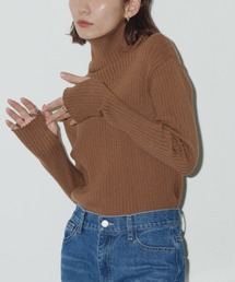 フィンガーホールリブニットタートル