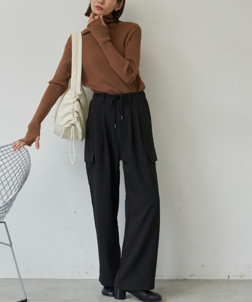 Auntie Rosa Holiday（アンティローザホリデー）の「フィンガーホールリブニットタートル（ニット/セーター・レディース・ブラウン/イエロー/オレンジ/チャコールグレー/ブルー/アイボリー/ブラック・FREE）」の14枚目の写真