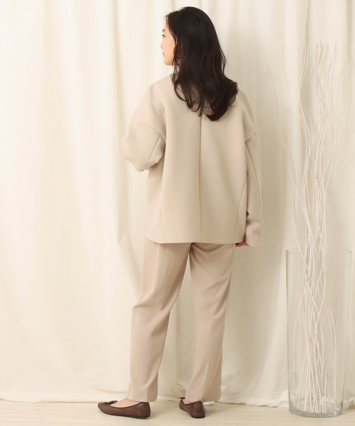 libelle more(リベル モア)の「ダイバー素材ノーカラージャケット(ノーカラージャケット・レディース・ネイビー/杢グレー/ベージュ・M)」の22枚目の写真