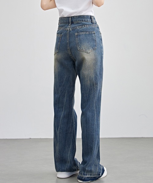 Lace Ladies(レースレディース)の「ヴィンテージ風 ハイウエスト フレア デニム パンツ(デニムパンツ・レディース・ブラック/ネイビー・XS/S/M/L/XL)」の10枚目の写真