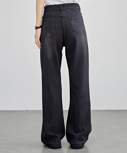 Lace Ladies(レースレディース)の「ヴィンテージ風 ハイウエスト フレア デニム パンツ(デニムパンツ・レディース・ブラック/ネイビー・XS/S/M/L/XL)」の15枚目の写真