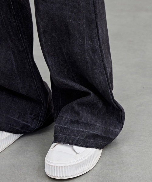 パンツ Lace-insert Distressed Denim Pants Lace-insert Distressed Denim Pants