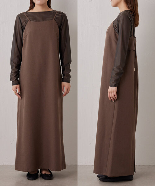 gemeil（ジェムイル）の「ラメシアートップスセットキャミワンピース（IF-183）（ワンピース・レディース・ブラック/ブラウン・SMALL/SHORT/MEDIUM）」の10枚目の写真