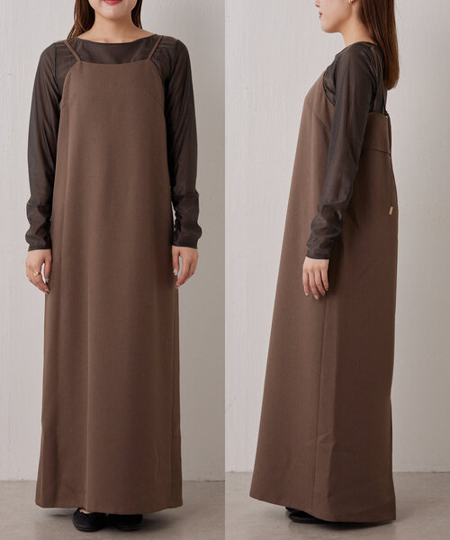 gemeil（ジェムイル）の「ラメシアートップスセットキャミワンピース（IF-183）（ワンピース・レディース・ブラック/ブラウン・SMALL/SHORT/MEDIUM）」の9枚目の写真