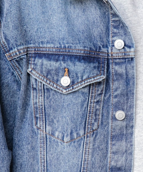 WEGO（ウィゴー）の「WEGO/BIGデニムジャケット（デニムジャケット・メンズ・スカイブルー/ブラック系3・LARGE/MEDIUM/SMALL）」の5枚目の写真