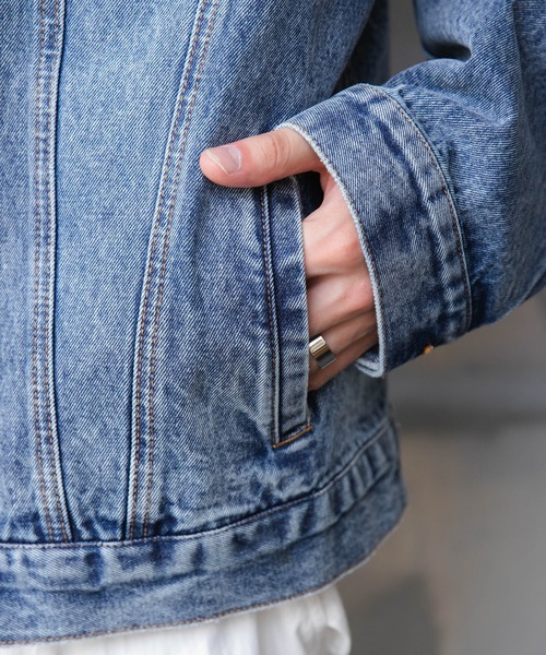 WEGO（ウィゴー）の「WEGO/BIGデニムジャケット（デニムジャケット・メンズ・スカイブルー/ブラック系3・LARGE/MEDIUM/SMALL）」の7枚目の写真