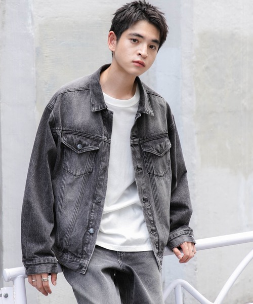 WEGO（ウィゴー）の「WEGO/BIGデニムジャケット（デニムジャケット・メンズ・スカイブルー/ブラック系3・LARGE/MEDIUM/SMALL）」の9枚目の写真