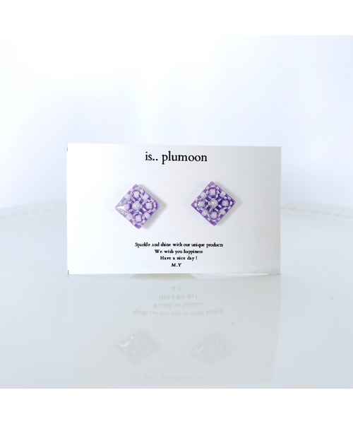 tone(トーン)の「【plumoon】タイル模様ピアス(MA)(ピアス(両耳用)・レディース・パープル・FREE)」の1枚目の写真