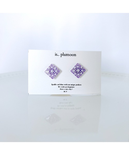 tone(トーン)の「【plumoon】タイル模様ピアス(MA)(ピアス(両耳用)・レディース・パープル・FREE)」の2枚目の写真