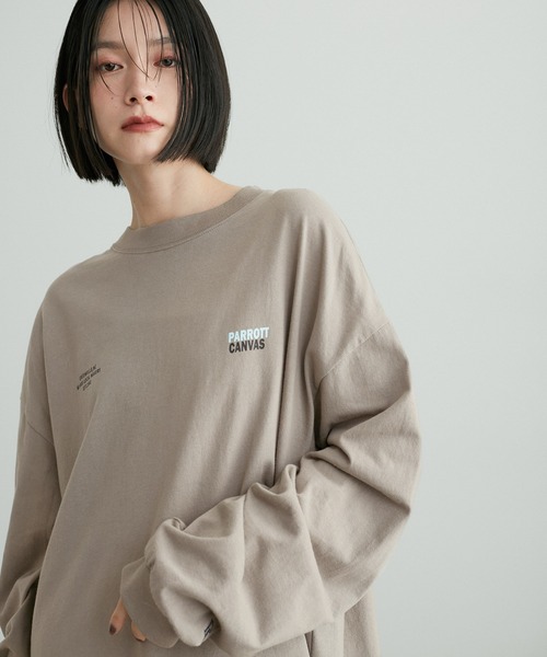 PARROTT CANVAS(パロットキャンバス)の「【PARROTT CANVAS for ADAM ET ROPE' 】別注 L/S TEE(Tシャツ/カットソー・レディース・グレー系その他/ピンク・FREE)」の11枚目の写真