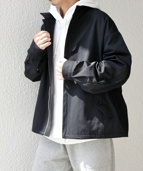 【セール】【WEB限定】SHIPS any: オーバーサイズ コットン ギャバジン スピンドル トラック ブルゾン 24FW◇（ブルゾン）｜SHIPS any（シップス エニィ）