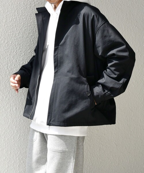 【セール】【WEB限定】SHIPS any: オーバーサイズ コットン ギャバジン スピンドル トラック ブルゾン 24FW◇（ブルゾン）｜SHIPS any（シップス エニィ）