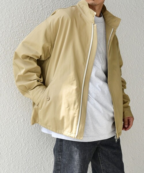 【セール】【WEB限定】SHIPS any: オーバーサイズ コットン ギャバジン スピンドル トラック ブルゾン 24FW◇（ブルゾン）｜SHIPS any（シップス エニィ）