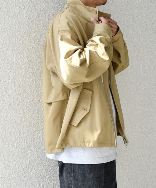 【セール】【WEB限定】SHIPS any: オーバーサイズ コットン ギャバジン スピンドル トラック ブルゾン 24FW◇（ブルゾン）｜SHIPS any（シップス エニィ）