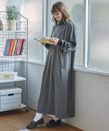 ナンバリング刺繍 ハーフジップ サイドライン トラックジャージワンピース