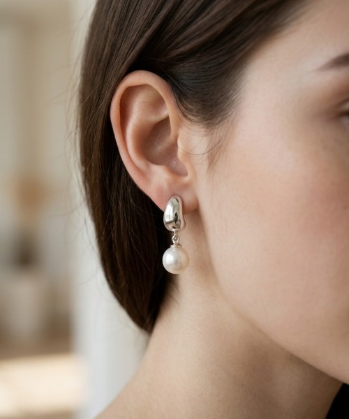 Burner（バーナー）の「【CHI SELECT】パールシンプル デザイン ピアス chi-pierce-00724【GBT】（ピアス（両耳用）・レディース・シルバー/ゴールド・FREE）」の2枚目の写真