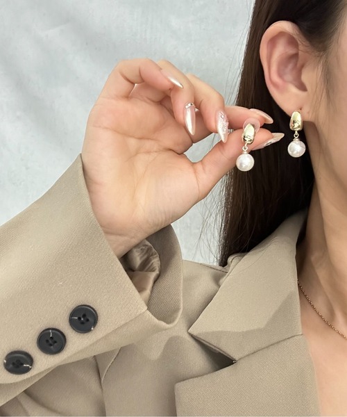 Burner（バーナー）の「【CHI SELECT】パールシンプル デザイン ピアス chi-pierce-00724【GBT】（ピアス（両耳用）・レディース・シルバー/ゴールド・FREE）」の5枚目の写真