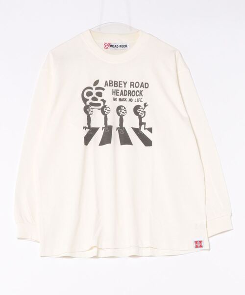 HEAD ROCK(ヘッドロック)の「長袖オーバーサイズTシャツ(大人)(Tシャツ/カットソー・レディース・オフホワイト/杢グレー/スミクロ・160/170/180)」の1枚目の写真